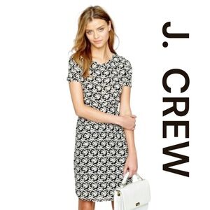 J. CREW Black and White Pattern Dress, Hidden Side Zipper, Size 2.